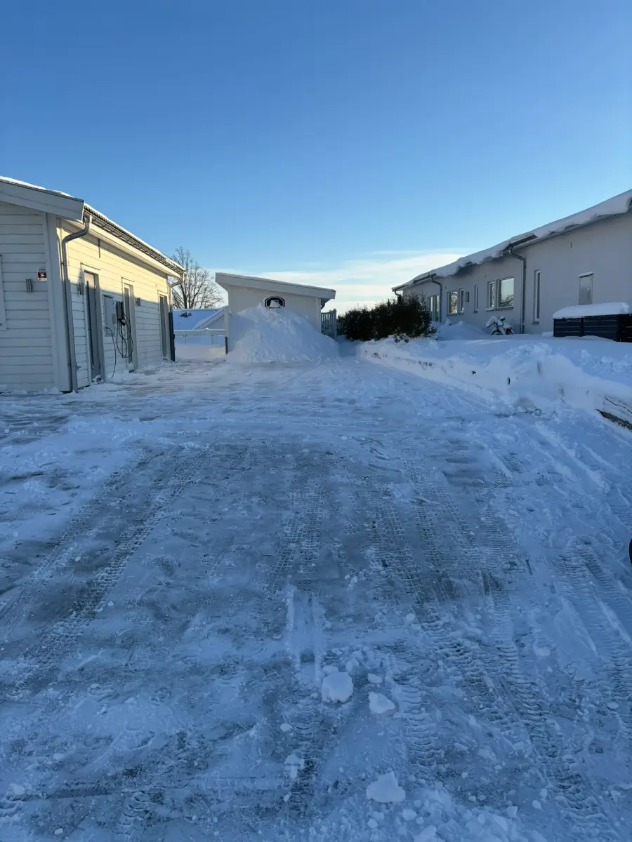 Samma parkering efter snöröjning och halkbekämpning